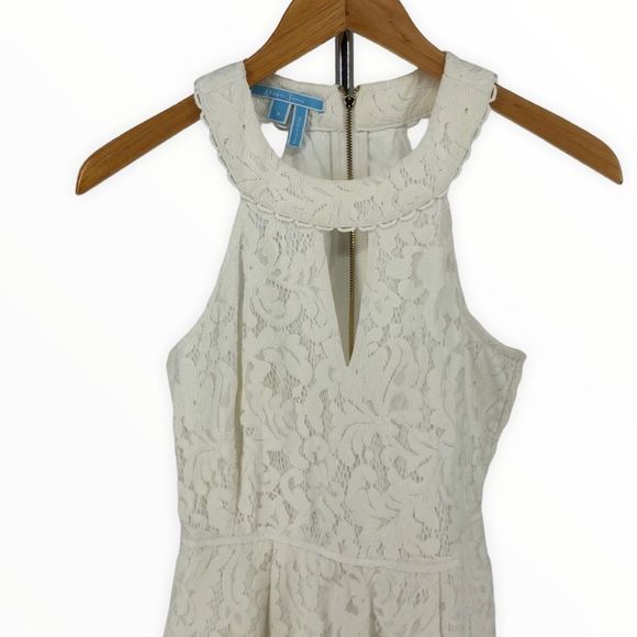 Draper James Payton Lace High Neck Cocktail Fit and Flare Dress in Willow size 2 - Picture 3 of 12